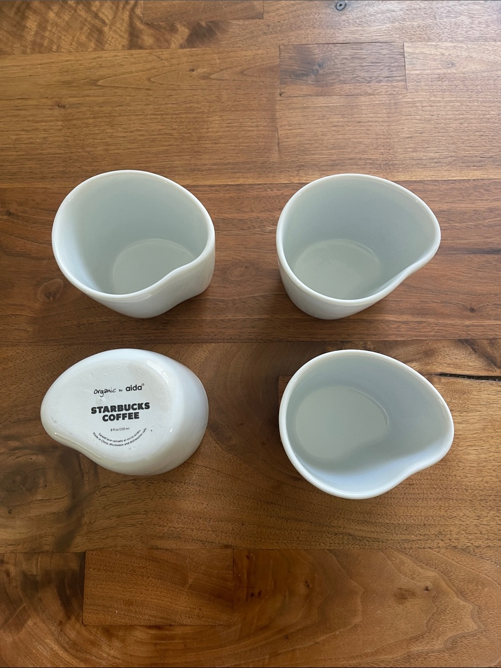 Organic by Aida Starbucks White Ceramic cups - Set of 4